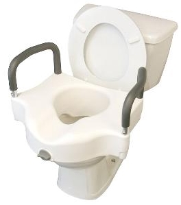 raised toilet seat with arms